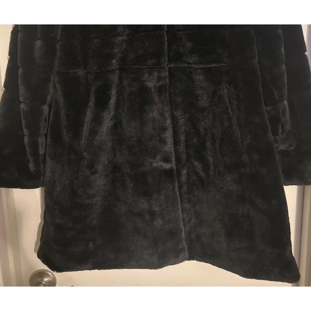 Ci Sono by Cavalini Black Faux Fur Jacket Women’s Sz Medium - Picture 3 of 7